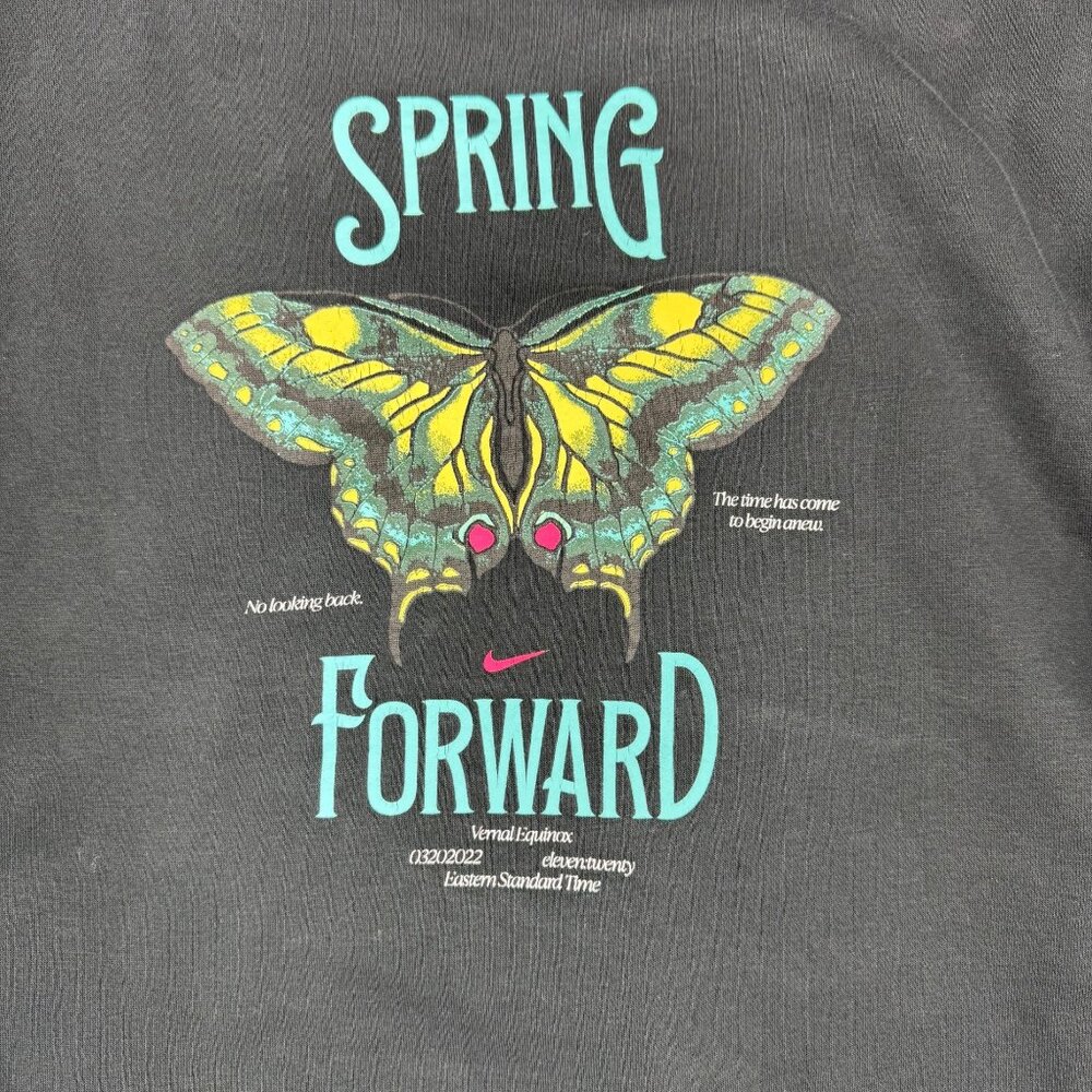 Rare Nike Black Spring Forward Butterfly graphic embroidered Swoosh pullover Sm - Picture 8 of 8